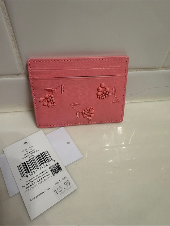 kate spade Accessories - Pink Embossed Floral Card Holder